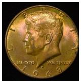 1968-D SILVER KENNEDY HALF GEM BU AMAZING COLOR
