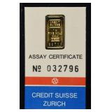 ASSAY CERTIFICATE 1G .999 GOLD