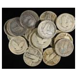 (20) 90% SILVER STANDING LIBERTY QUARTER