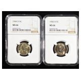 1944-D,1950-D JEFFERSON NICKELS NGC MS 66