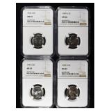 (4) NGC GRADED JEFFERSON NICKELS
