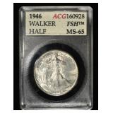 1946 WALKING LIBERTY HALF DOLLAR ACG GEM BU