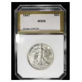 1947 WALKING LIBERTY 50C PCI SUPERB GEM BU