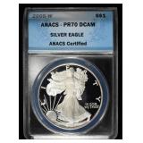 2005-W AMERICAN SILVER EAGLE ANACS PR70