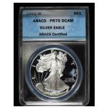 2002-W AMERICAN SILVER EAGLE ANACS PR70