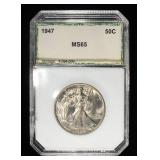1947 WALKING LIBERTY 50C PCI GEM BU