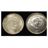 1951, 1952 50C COMMEMS WASHINGTON-CARVER