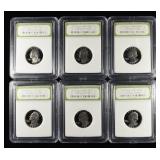 (6) 1981-S WASHINGTON QUARTER INB GEM PROOF