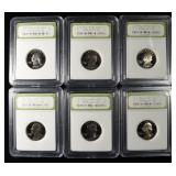(6) 1977-S WASHINGTON QUARTER INB CAMEO GEM PROOF