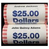(2) ROLLS PRESIDENTIAL DOLLARS