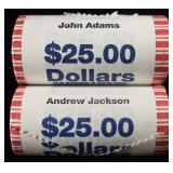 (2) ROLLS PRESIDENTIAL DOLLARS