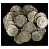 (20) 40% SILVER KENNEDY HALF DOLLARS