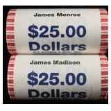 (2) ROLLS PRESIDENTIAL DOLLARS
