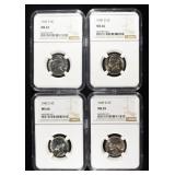(4) NGC GRADED JEFFERSON NICKELS