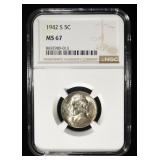 1942-S JEFFERSON NICKEL NGC MS 67