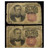 (2) 5tH ISSUE 10c FRACTIONAL CURRENCY