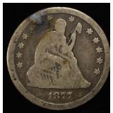 1877-CC SEATED LIBERTY QUARTER