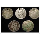 (2) 1865, 1866, 1870 & 1873 3-CENT NICKELS