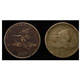 (2) 1857 FLYING EAGLE CENTS