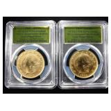 (2) RESTRIKE 1/2 OZ .999 SILVER PCGS GEM UNC
