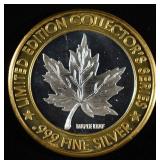 MAPLE LEAF .999 SILVER CASINO TOKEN