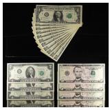 (11) $1, (4) $2, (4) $5 STAR NOTES