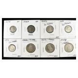 (8) SWISS COINS SOME SILVER