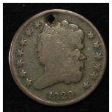 1829 CORONET HEAD LARGE CENT DAMAGED
