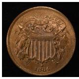 1864 2 CENT PIECE BU