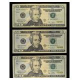 (3) $20 STAR NOTES