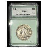 1942 WALKING LIBERTY 50C NTC GEM BU