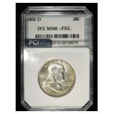 1962-D FRANKLIN HALF DOLLAR PCI SUPERB GEM BU FBL