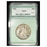 1942 WALKING LIBERTY 50C NTC GEM BU