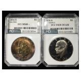 (2) GRADED EISENHOWER DOLLARS