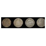 (4) LIBERTY SEATED DIMES