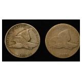 (2) 1858 FLYING EAGLE CENTS