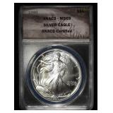 1990 AMERICAN SILVER EAGLE ANACS MS69