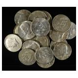 (20) 40% SILVER KENNEDY HALF DOLLARS