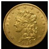 1835 $5 CLASSIC HEAD GOLD CH AU/UNC