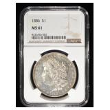 1886 MORGAN DOLLAR NGC MS61