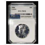 1964 KENNEDY HALF DOLLAR PCI PERFCT GEM PR CAMEO