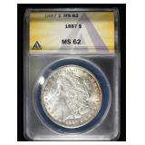 1887 MORGAN DOLLAR ANACS MS62