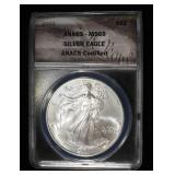 2001 AMERICAN SILVER EAGLE ANACS MS69