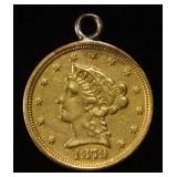 1879-S $2.5 GOLD LIBERTY JEWELRY LOOP ATTACHED
