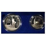 1986-S COMMEM STATUE OF LIBERTY 2 COIN SET
