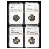 (4) NGC GRADED JEFFERSON NICKELS