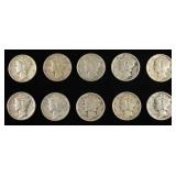 (10) 1944 MERCURY DIMES