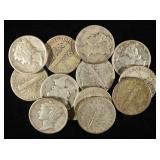 (13) 1945 MERCURY DIMES
