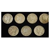 (7) 1945-D MERCURY DIMES