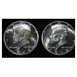 (2) 90% SILVER 1964 KENNEDY HALF DOLLARS PROOF BU